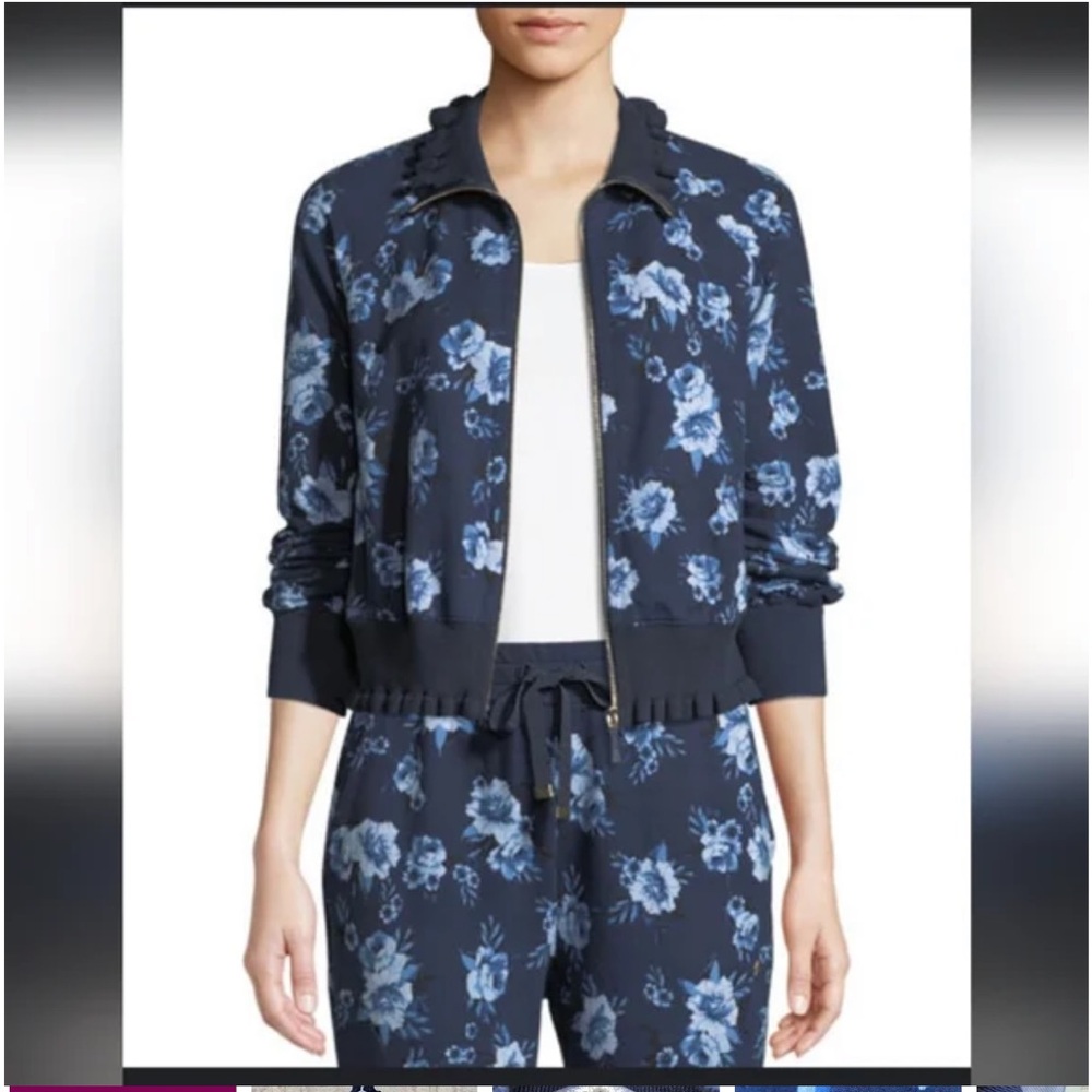 Kate Spade Praire Rose Blue Floral Active Jacket